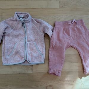 H&M Pink Kids Sweatshirt and Pants Set